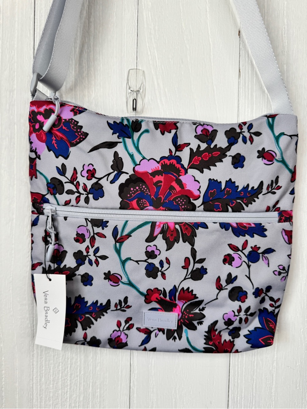 Vera Bradley Gray Floral Crossbody Bag NWT